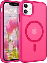 DUEDUE for iPhone 11/XR 6.1" Case, Translucent Magnetic iPhone 11/XR Case [Compatible with Magsafe], Skin-Friendly Lightweight Shockproof Protection Phone Case for iPhone 11/XR, Rose Red