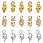 100 pcs Brass Leaf Pendants Ice Pick Pinch Bails Connector Hanger Links 10x7x4mm