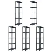 5-Tier Storage Rack Home Garage Warehouse Shelving Unit Plastic Shelf 5 Pcs