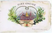 Fire Engine original 1890 Geo Schlegel sample cigar label