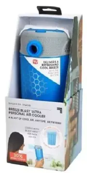 Sharper Image Breeze Blast Ultra Personal Air Cooler Portable, Rechargeable-BLUE