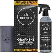 Magic Shield Graphene Ceramic Spray Coating - LAST SO LONG! Quick & Easy for Cars, Motorcycles & Boats-Professional Grade Sealant for Maximum Gloss & Shine - Waterless Wash & Wax (487ml)