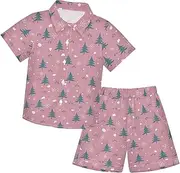 [Caihoyu] Toddler Baby Boys Short Sleeve Button Down Tops + Shorts Set Casual Toddler Boy Outfits Summer Outfit