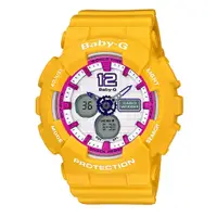 在飛比找PChome24h購物優惠-CASIO Baby-G系列 甜美風範時尚運動腕錶-黃x桃紅