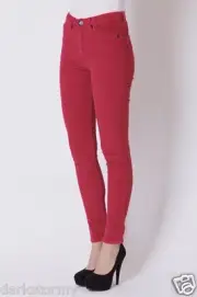 BNWT ONE TEASPOON LADIES DIXIE STRETCH CORDS (6) HOT PINK RRP $140 BARGAIN
