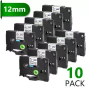 10PK 12mm Fits Brother PT-H110 Label Maker TZe-231 TZ-231 Black on White Tape