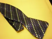 NICOLE MILLER MEN'S BOW TIE NEW NEW WITH TAG PURPLE SILVER/WHITE BLUE BLACK