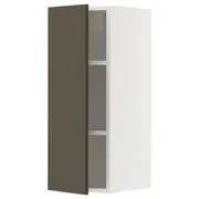 METOD wall cabinet with shelves, white/Havstorp brown-beige, 30x37x80 cm