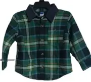 NWT Old Navy Boys Plaid Flannel Shacket Shirt Jacket Size 18-24 Months K2