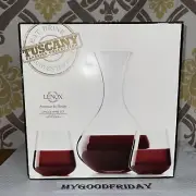NEW Lenox Tuscany Classics Crystal Decanter (64oz) 2 Stemless Wine Glasses Set