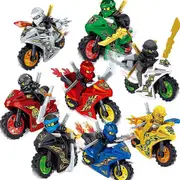 8pcs Ninjago Motorcycle Set Assembled Building Blocks Minifigures Ninja Mini Figures Blocks Toys Fits