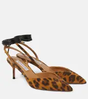 [Aquazzura] Aquazzura Beyond animal-print leather slingback pumps AU 6.5 orange