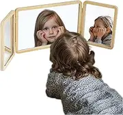 Tummy Time Mirror with 3 Panels, Montessori & Reggio-Inspired, Light Table Accessory Mirror, Multi-Angle Observation Mirror for Science Classroom in Preschool & Kindergarten (Large Size)