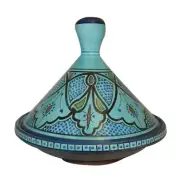 Moroccan Serving Tagine Handmade Ceramic Tajine Dish 12 inches Aqua Blue