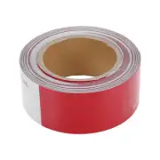 1 Pcs Safety Warning Reflective Tape 49.21ftx1.97" Red,White PET