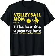 [X.Style] Sport Mom Definition Volleyball ds1094 T-Shirt (XL) Black