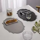 Oval Retro Placemat European Style Dining Table Pad Tableware Mat Plate