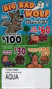Pull Tab - Hard Card - Tickets Game - Big Bad Wolfe