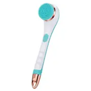 Electric Massager Silicone Bath Brush Back Purifier 4 Brush Heads Usb Rechargeable Rotating Shower Brush 2 Speed Long Handle