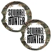 Squirrel Hunter Camouflage Hunting Coasters for Car Cup Holders Set of 2