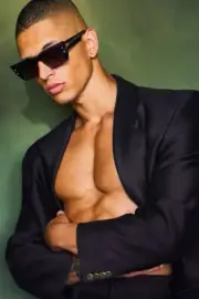 [O039] Handsome Man Cute Male Model Showing Off Body Physique Art Photography