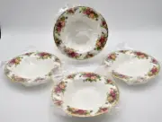 Royal Albert Old Country Roses 4 Piece Soup Bowl Set 8" New in Original Package