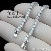 30"MEN 925 STERLING SILVER 3MM ICY BLING CZ 1 ROW TENNIS CHAIN NECKLACE*SN10