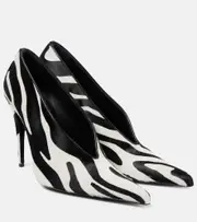 [Magda Butrym] Magda Butrym Zebra-print leather pumps AU 8 white