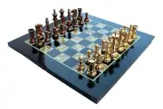 15" x 15" Collectible Chess Game Board Set Black Marble Mother of Pearl