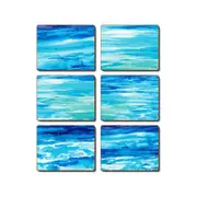 Cinnamon Cork Backed Coasters Set of 6 Ocean Dreaming