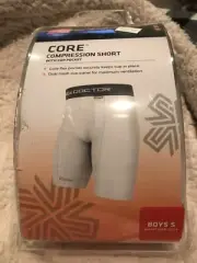 Shock Doctor Core Compression Shorts with Cup Pocket White Boys S NWT (A.4)
