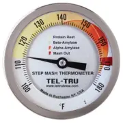 Tel-Tru Step Mash Thermometer | 30" Stem | 3" Dial Face - All Grain Brewing