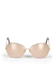 Gold Mirrored Round Sunglasses