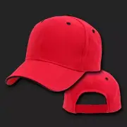 Red & Black Sandwich Visor Bill Blank Plain Solid Baseball Cap Hat Caps Hats