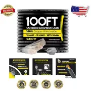 15 Amp 100 FT Heavy Duty Extension Cord with Triple Outlet and Light Indicator