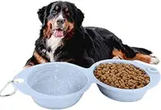 Portable Dog Water Bowl - 2 in 1 Food and Water Bowl | Foldable Feeder Dish for Walking, Treat Container, Pet Supplies for Puppies Kittens
