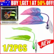 1/2Pcs Aquarium Decoration Artificial Betta Fish Leaves Resting and Spawning Set