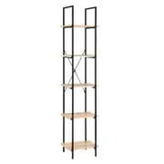 Hadley Bookshelf Display Shelf 40cmW 5 Tier Industrial Black and Oak