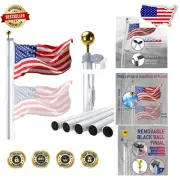 Easy Setup 25FT Flag Pole Kit – Heavy-Duty Aluminum, 3x5 American Flag Included