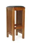 Wayborn Furniture 9001 30" Stool Wooden Barstool With Black Faux Leather Seat