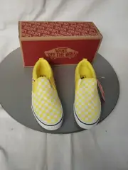 NIB VANS ASHER - Checkerboard Slip-on Shoes Women's Size 5.0 Yellow