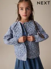 Blue Floral Print Quilted Jacket (3-16yrs) (E61761) | $48 - $61