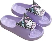 [Many Rainbows] Kuromi Double Ribbons Home Slippers for Girls Kids Children