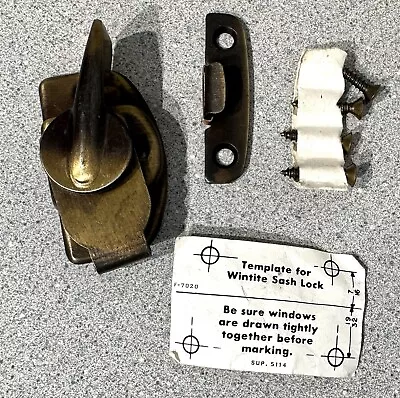 NEW Amerock Solid Brass BP7045-AE Sash / window Lock Bright BRASS finish NOS