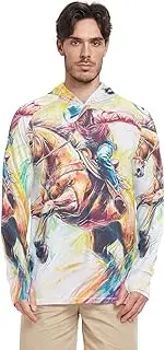 [Caihoyu] Men's Sun Shirts Long Sleeve Quick Dry UPF 50+ Rashguard Shirts for Men, Multicolor09, XX-Large