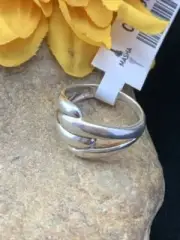 Womens Native American Navajo Swirl Sterling Silver Ring Size 6.5 01793