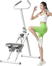Generic Vertical Climber Exercise Machine, Foldable Mountain Climber with LCD, 300 lbs Load Capacity, Full Body Workout, White, 3oI3IhePN