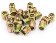 LBY 35Pcs Threaded Inserts Nuts, 5/16-18×15Mm Furniture Flanged Screw-In Nut, He