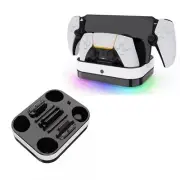 RGB Lights 3-in-1 Dual Charging Dock For PS5 Porta Grip Controller Storage Stand