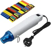 Mini Heat Gun for Epoxy Resin, 300W 220V Portable Handheld Heat Air Gun with 164 Pcs Heat Shrink Tubes for DIY Crafts Embossing, Shrink Wrapping, Drying Paint, Clay, Rubber Stamp Heat Tools (White)